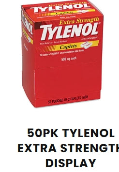 TYLENOL EXTRA STRENGTH 50PK DISPLAY two per pack medication