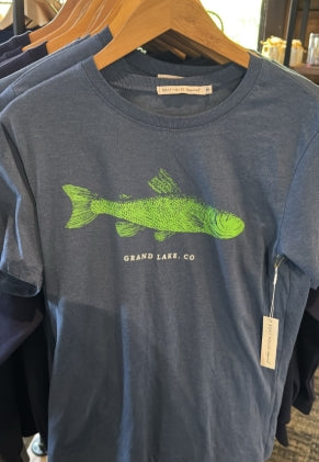 Trout fish shirt green and blue