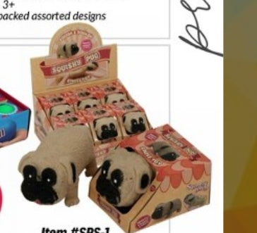pug squishy squish squash dog stress toy kids