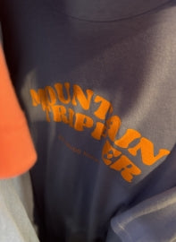 mountain tripper blue tshirt and orange