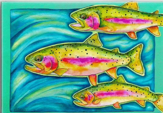 Art Trout In Deep: Metal Box Art KAREN SAVORY - 18X26 METAL BOX ART