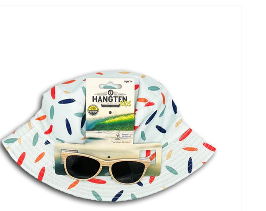 Kids bucket hat and sunglasses set