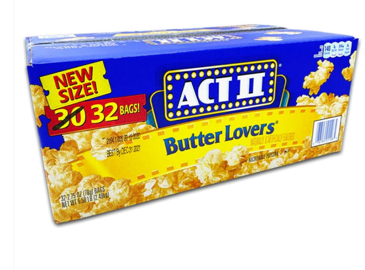 Popcorn pop corn INDIVIDUAL brown bag Act II two butter lovers