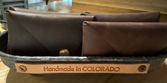 Handmade in Colorado brown leather wallet pouch